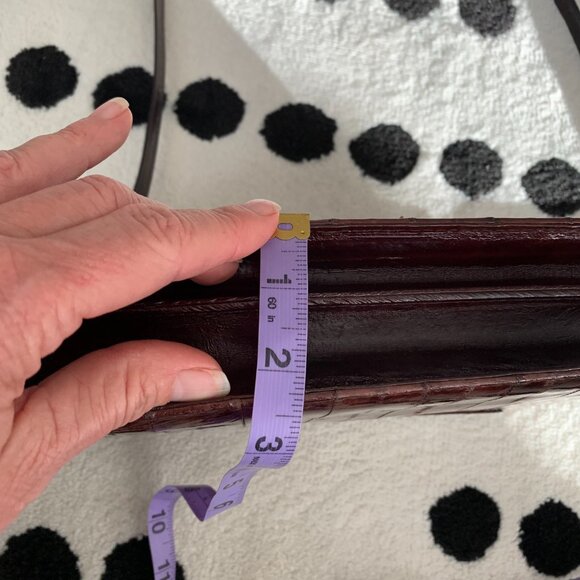 Vintage 80s Burgundy Eel Skin Shoulder Bag Crossbody Handbag Clutch Purse - Picture 16 of 16